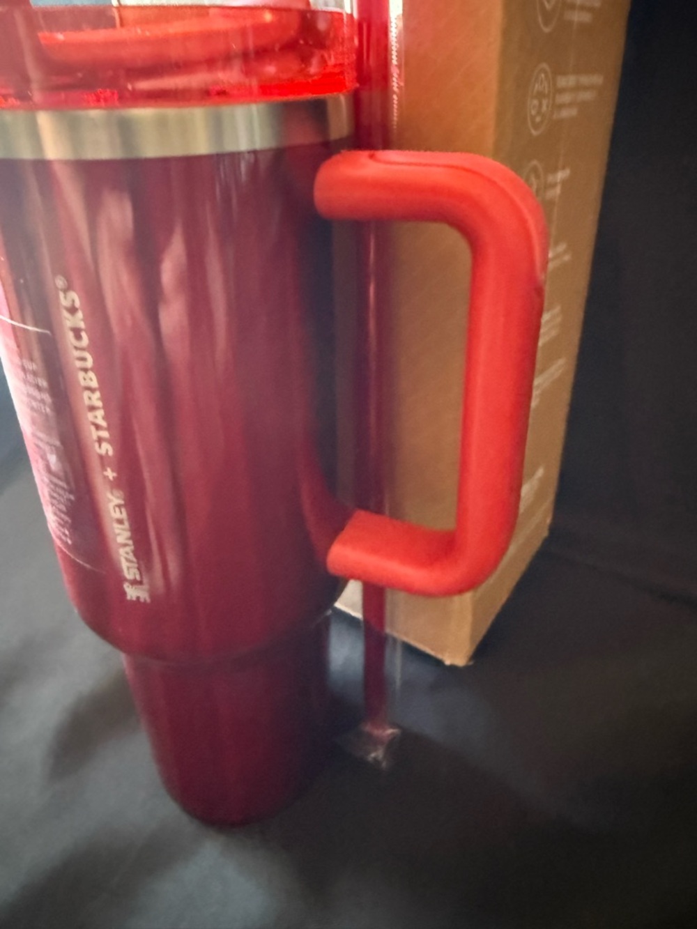 New Stanley 40oz Starbucks Red Stainless Steel Tumbler with Handle and Red Straw - Picture 5 of 8